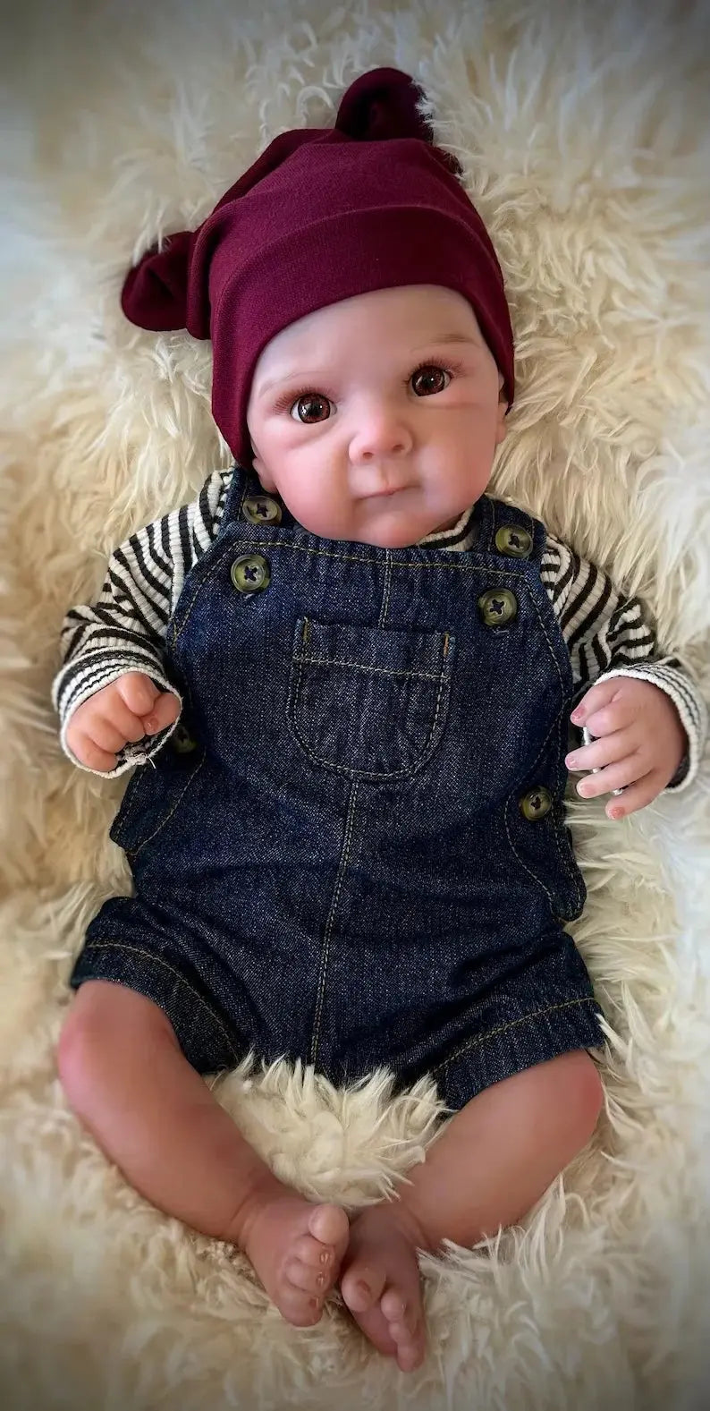 50cm Waterproof Bettie Bebe Reborn Boy With Painted Hair Full Body Silicone Vinyl With Visible Veins Newborn Baby Doll lifelikesiliconereborns.com