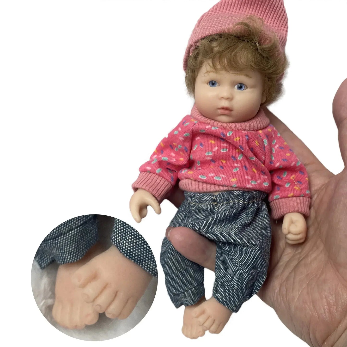 6Inch Mini Palm Full Solid Silicone Bebe Reborn Handmade Realistic Reborn Baby Dolls Lifelike Pеборн Mальчик Cпящий lifelikesiliconereborns.com