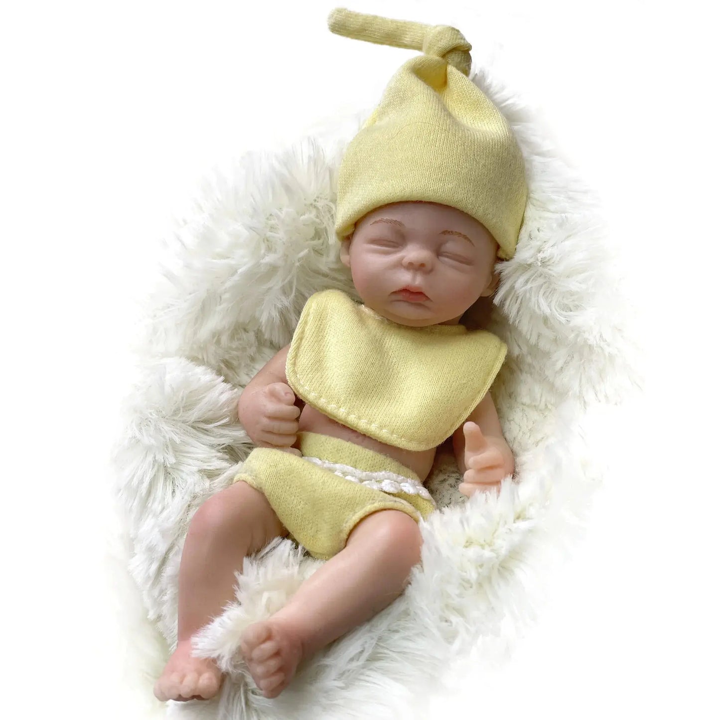 6Inch Mini Palm Full Solid Silicone Bebe Reborn Handmade Realistic Reborn Baby Dolls Lifelike Pеборн Mальчик Cпящий lifelikesiliconereborns.com