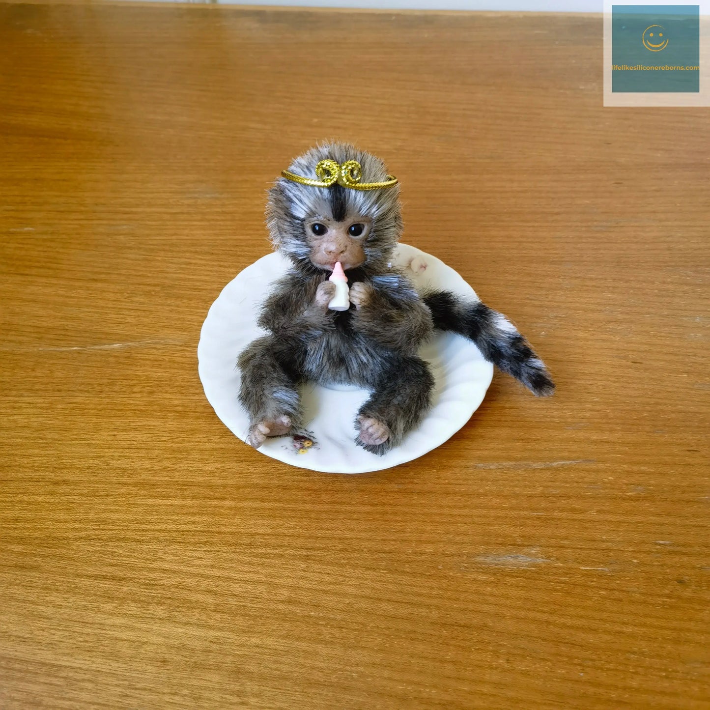 6’’ AVANI DOLL Full Body Silicone Monkey Drinking Milk Monkey Cute Sitting Monkey lifelikesiliconereborns.com