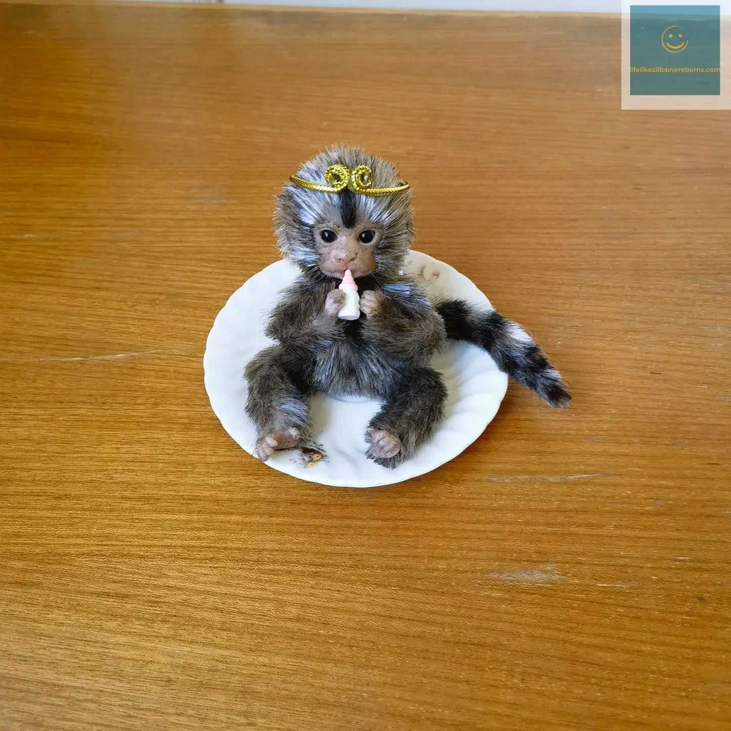 6’’ AVANI DOLL Full Body Silicone Monkey Drinking Milk Monkey Cute Sitting Monkey lifelikesiliconereborns.com