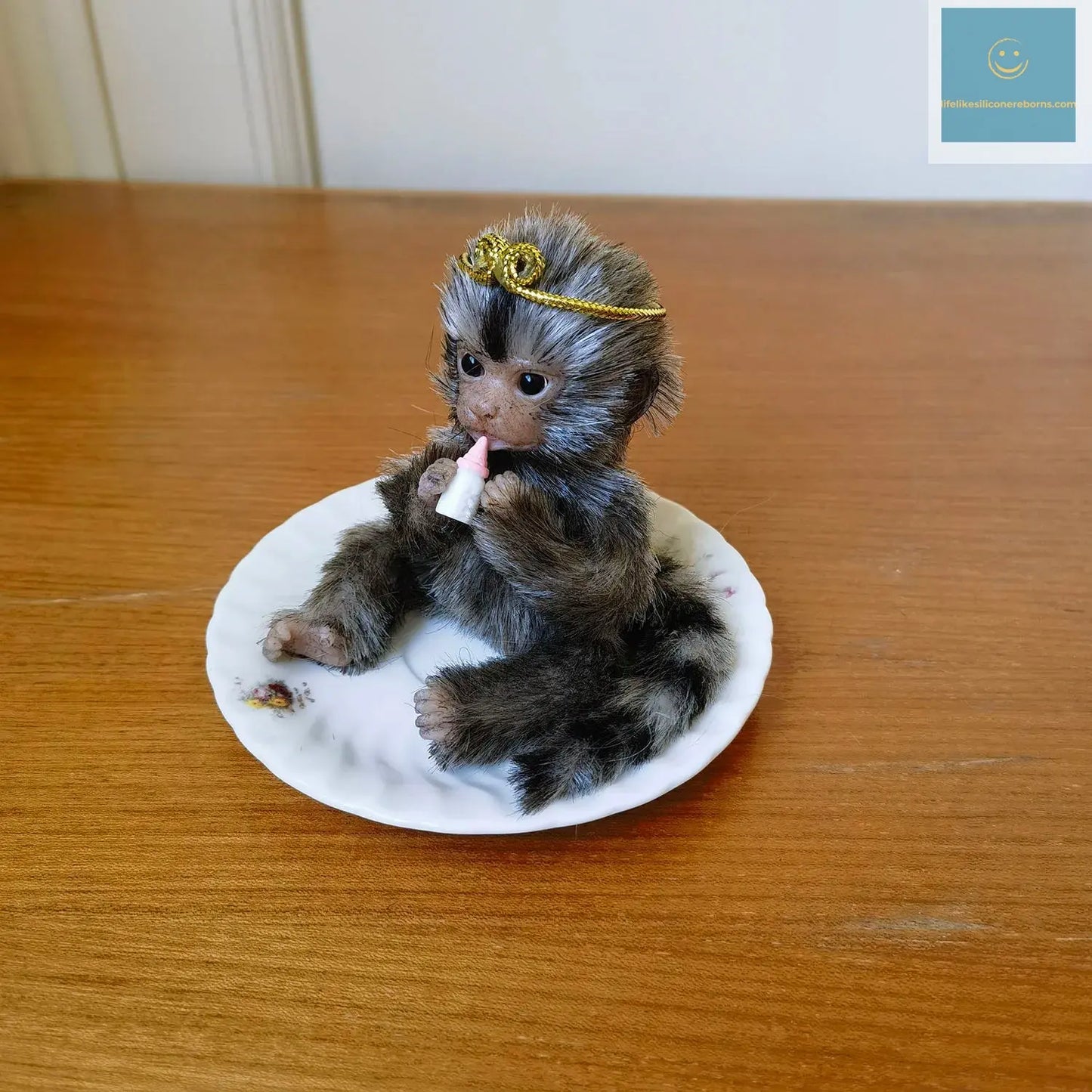 6’’ AVANI DOLL Full Body Silicone Monkey Drinking Milk Monkey Cute Sitting Monkey lifelikesiliconereborns.com