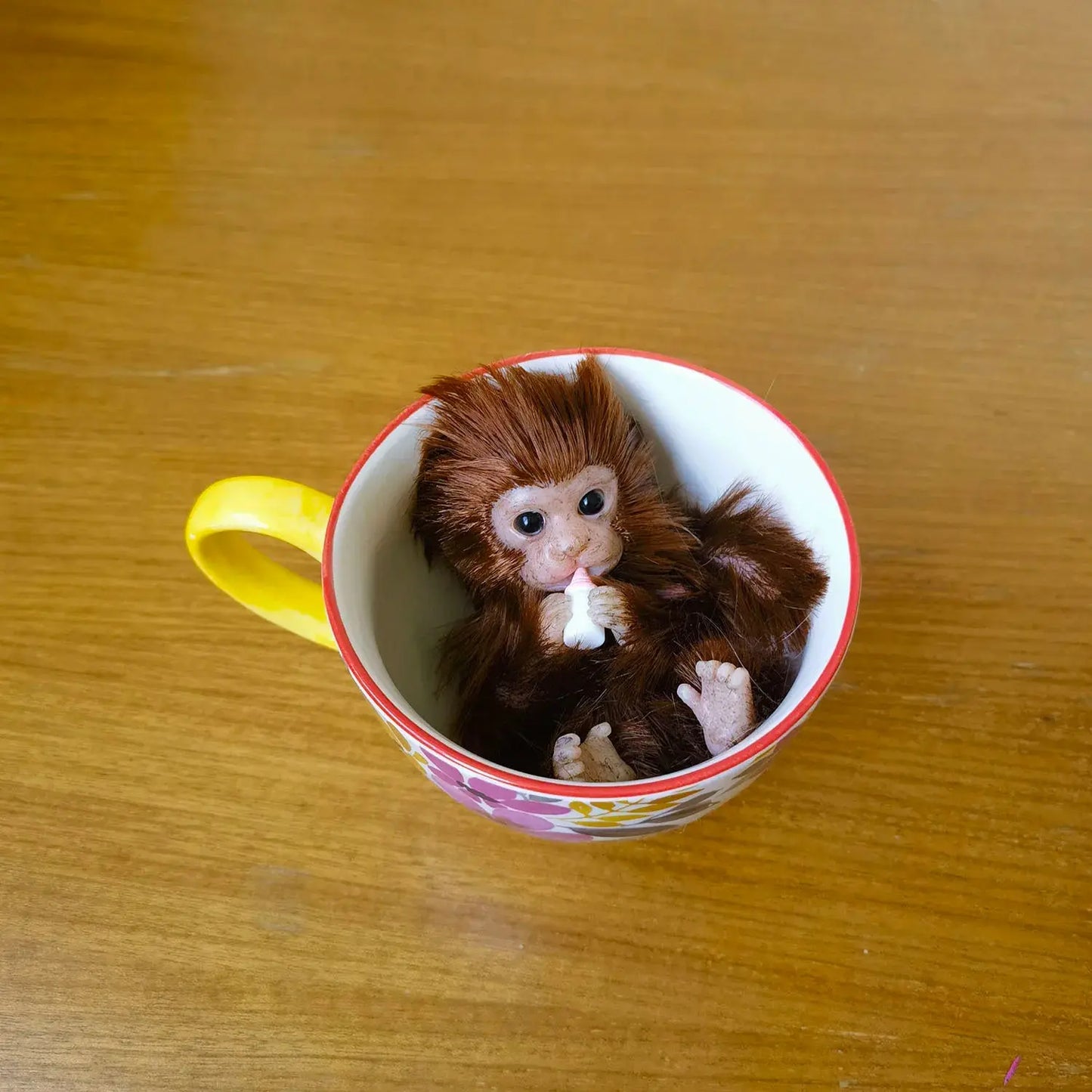 6’’ AVANI DOLL Full Body Silicone Monkey Drinking Milk Monkey Cute Sitting Monkey lifelikesiliconereborns.com