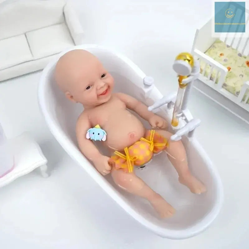 7 Inch Mini Baby Reborn Dolls Handmade Boy Realistic Newborn Miniature Babies Dolls Silicone Full Body Stress Relief for Adults lifelikesiliconereborns.com