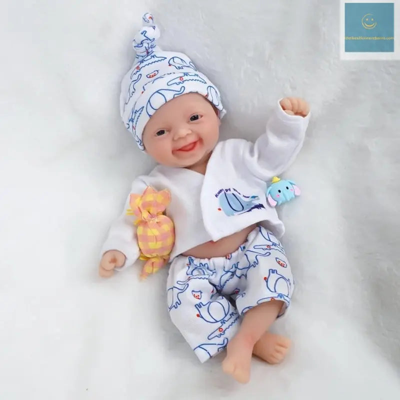 7 Inch Mini Baby Reborn Dolls Handmade Boy Realistic Newborn Miniature Babies Dolls Silicone Full Body Stress Relief for Adults lifelikesiliconereborns.com