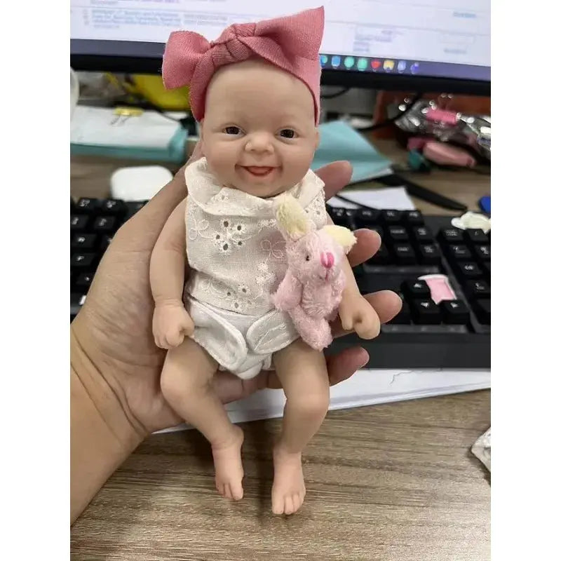 7 inch Bebe Reborn Mini High Quality Original Realistic Full Silicone Baby Reborn Dolls Miniature Babies Dolls for Kids Girl lifelikesiliconereborns.com