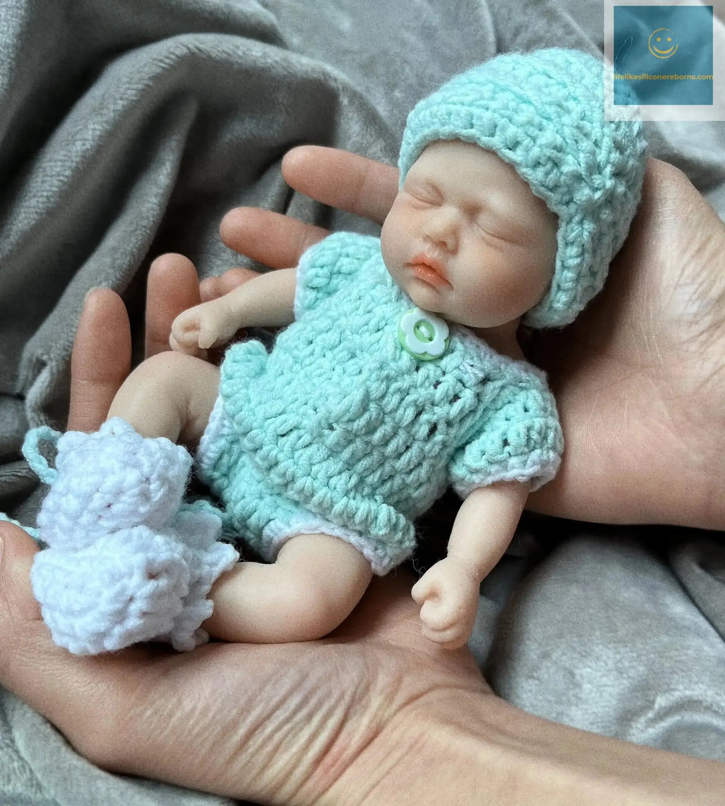 7 inch Miniature Babies Sleeping Girl Full Silicone Dolls with Feeding Accessory For Kids Christmas Gift lifelikesiliconereborns.com