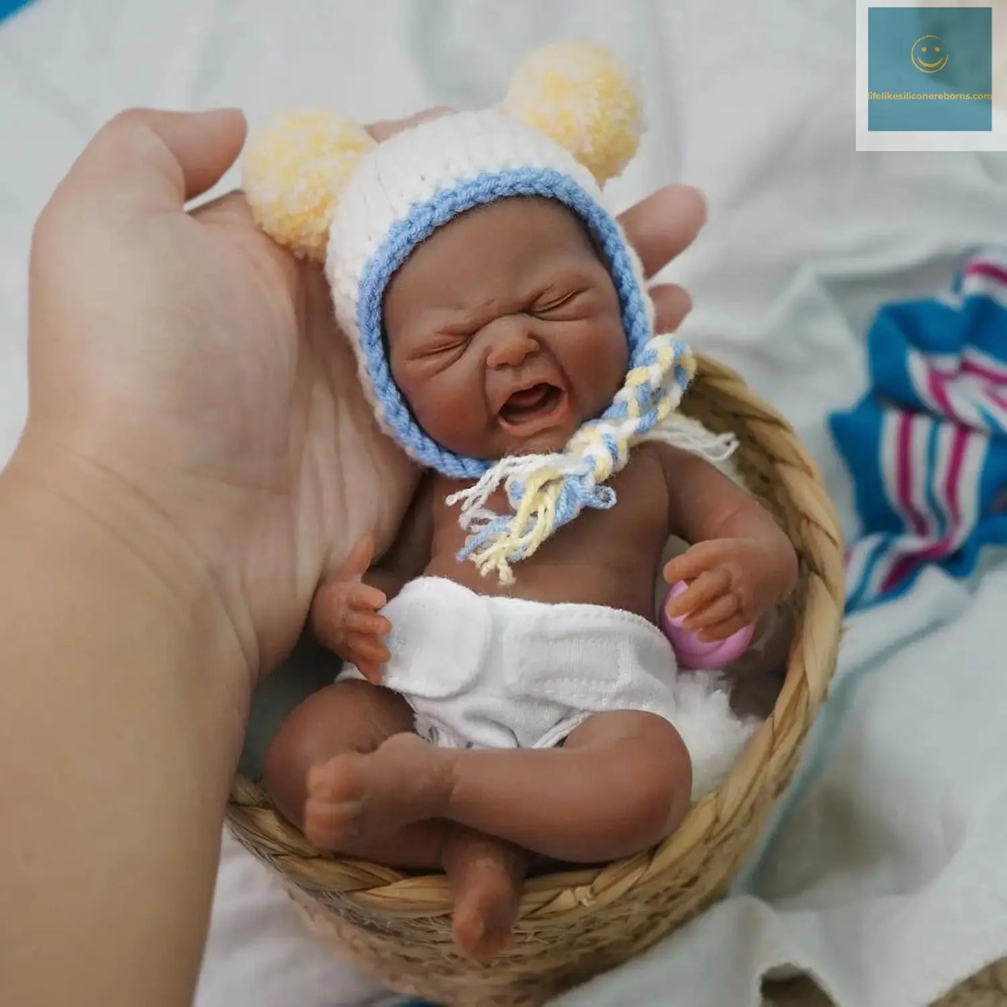 7inch Full Body Silicone Baby Dolls Boy,Mini Realistic Newborn Baby Doll Real Life Miniature Baby Doll with Feeding Accessories lifelikesiliconereborns.com