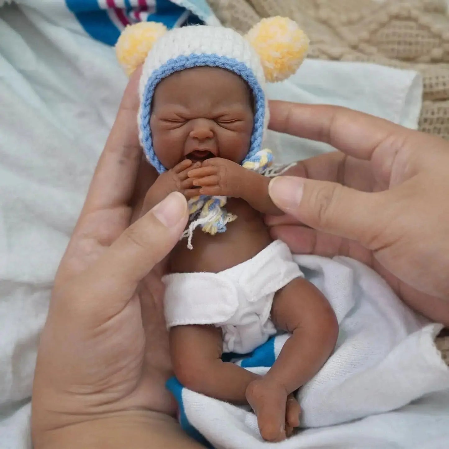 7inch Full Body Silicone Baby Dolls Boy,Mini Realistic Newborn Baby Doll Real Life Miniature Baby Doll with Feeding Accessories lifelikesiliconereborns.com