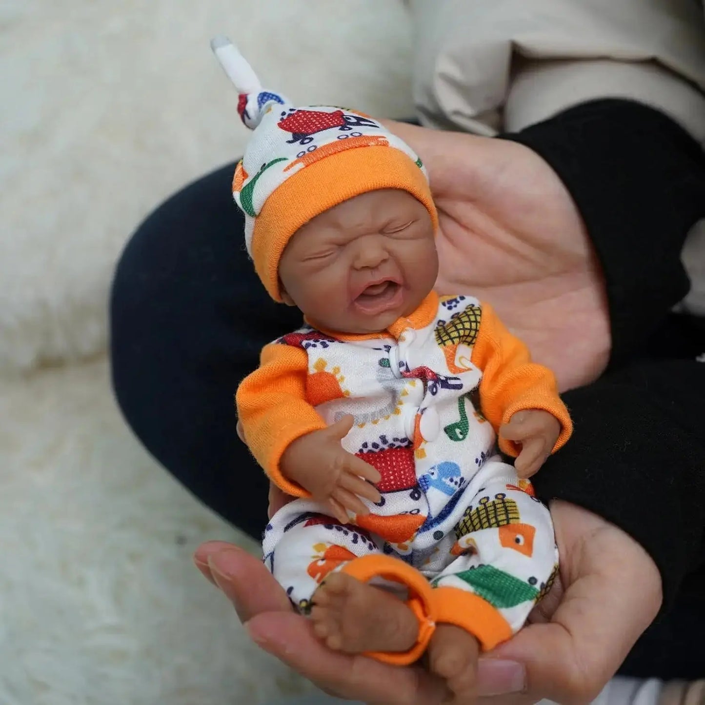 7inch Full Body Silicone Baby Dolls Boy,Mini Realistic Newborn Baby Doll Real Life Miniature Baby Doll with Feeding Accessories lifelikesiliconereborns.com
