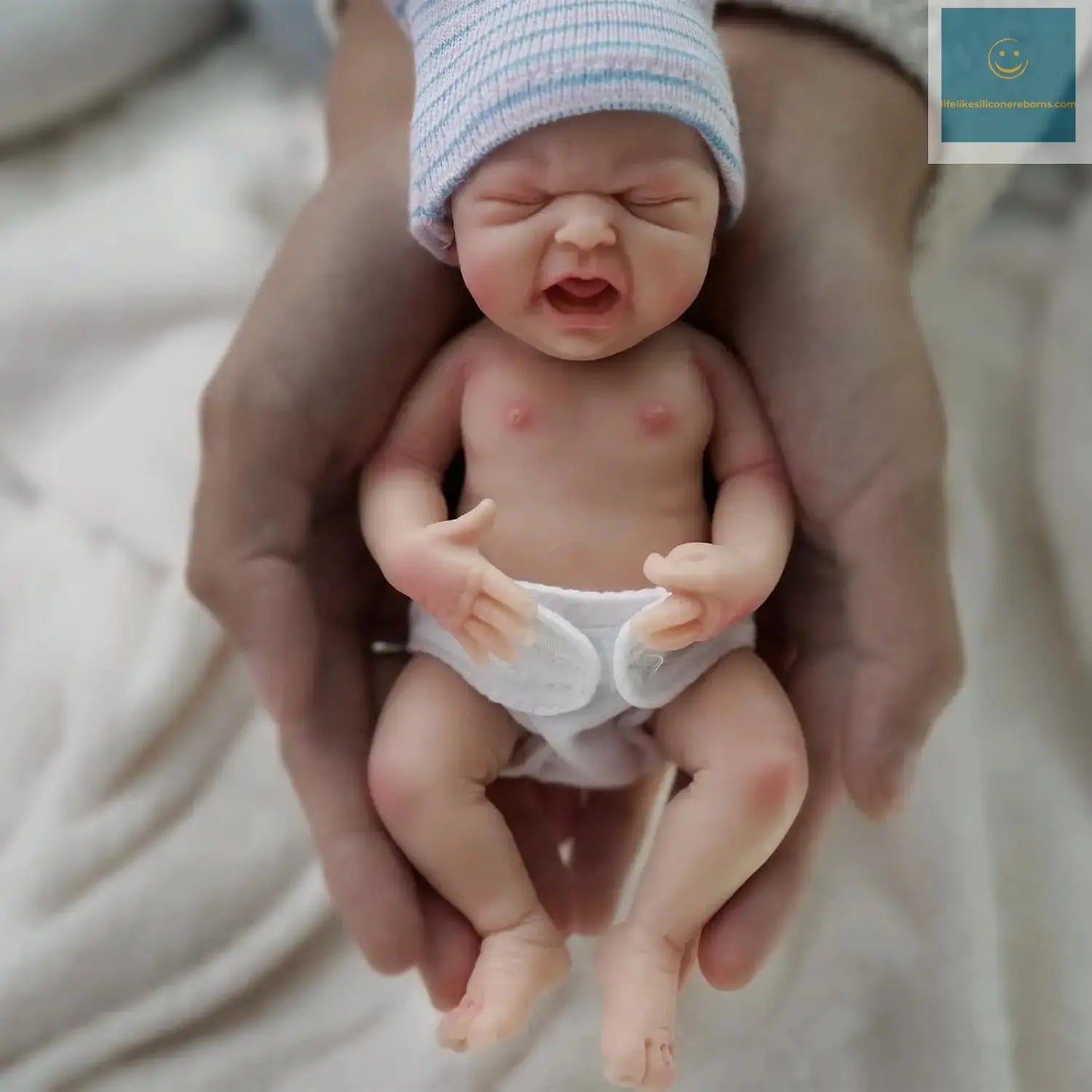 7inch Full Body Silicone Baby Dolls Boy,Mini Realistic Newborn Baby Doll Real Life Miniature Baby Doll with Feeding Accessories lifelikesiliconereborns.com