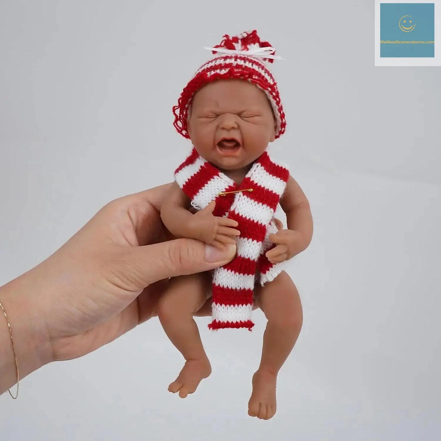 7inch Full Body Silicone Baby Dolls Boy,Mini Realistic Newborn Baby Doll Real Life Miniature Baby Doll with Feeding Accessories lifelikesiliconereborns.com