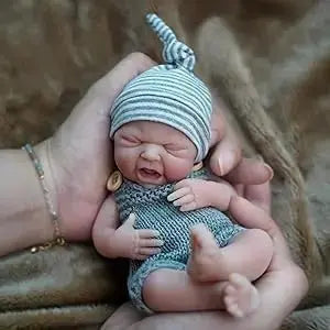 7inch Full Body Silicone Baby Dolls Boy,Mini Realistic Newborn Baby Doll Real Life Miniature Baby Doll with Feeding Accessories lifelikesiliconereborns.com