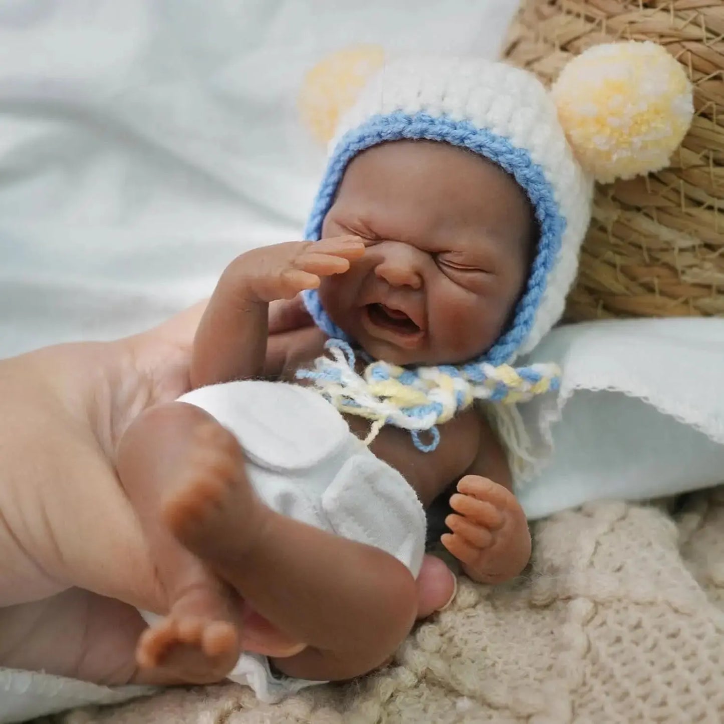 7inch Full Body Silicone Baby Dolls Boy,Mini Realistic Newborn Baby Doll Real Life Miniature Baby Doll with Feeding Accessories lifelikesiliconereborns.com