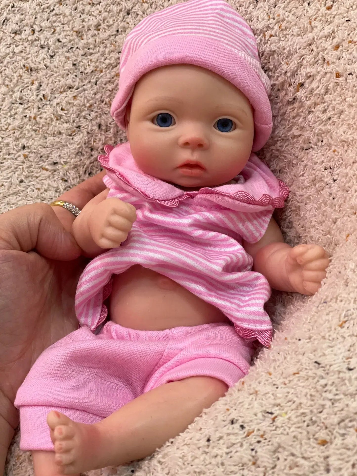 8styles/26cm Open and Close Eyes Cute Soft Full Body Solid Silicone Girl 3D Painted Skin Lifelike Real Corpo De Silicone Doll lifelikesiliconereborns.com