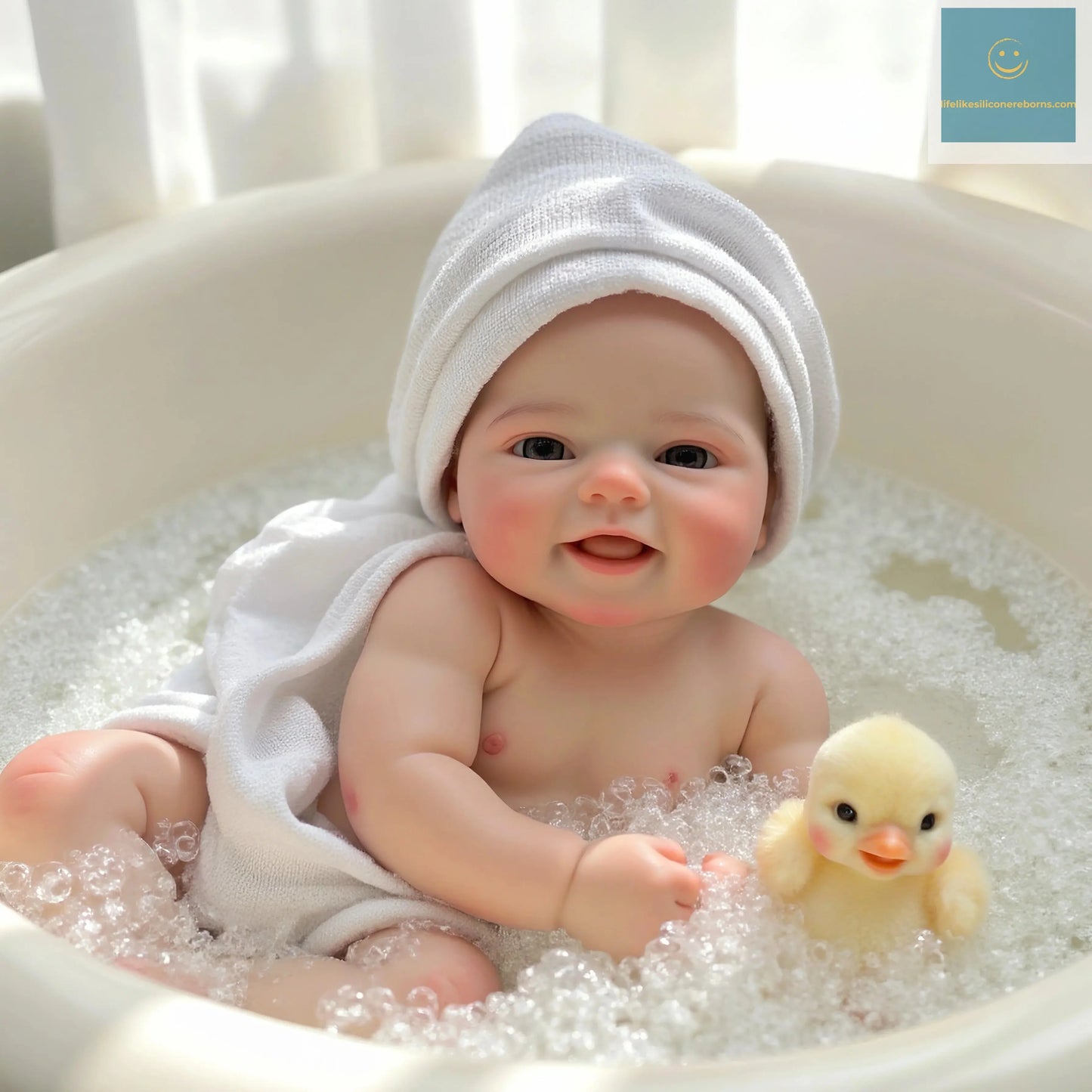 Aizwa1 16 Inch Realistic Newborn Bebe Emmy | Handmade Solid Silicone Reborn Girl | Soft-Touch Doll lifelikesiliconereborns.com