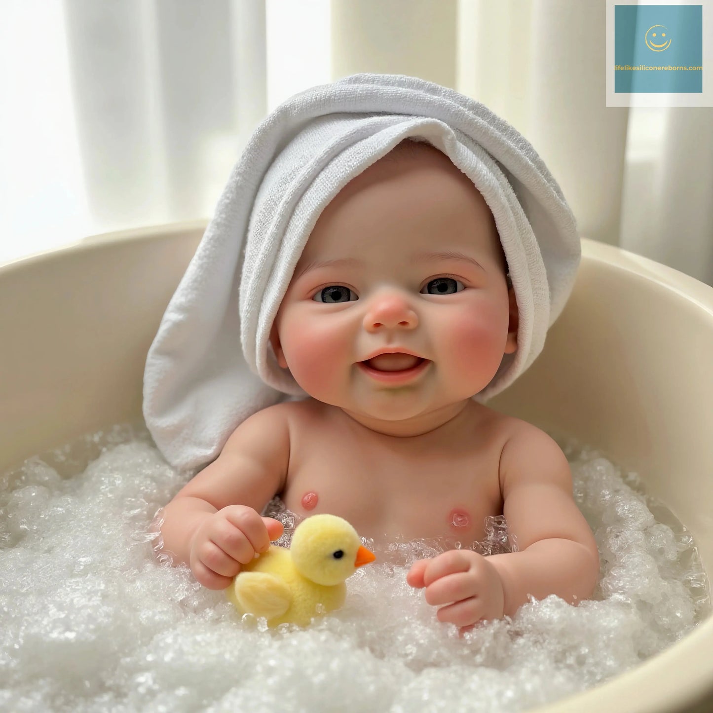 Aizwa1 16 Inch Realistic Newborn Bebe Emmy | Handmade Solid Silicone Reborn Girl | Soft-Touch Doll lifelikesiliconereborns.com