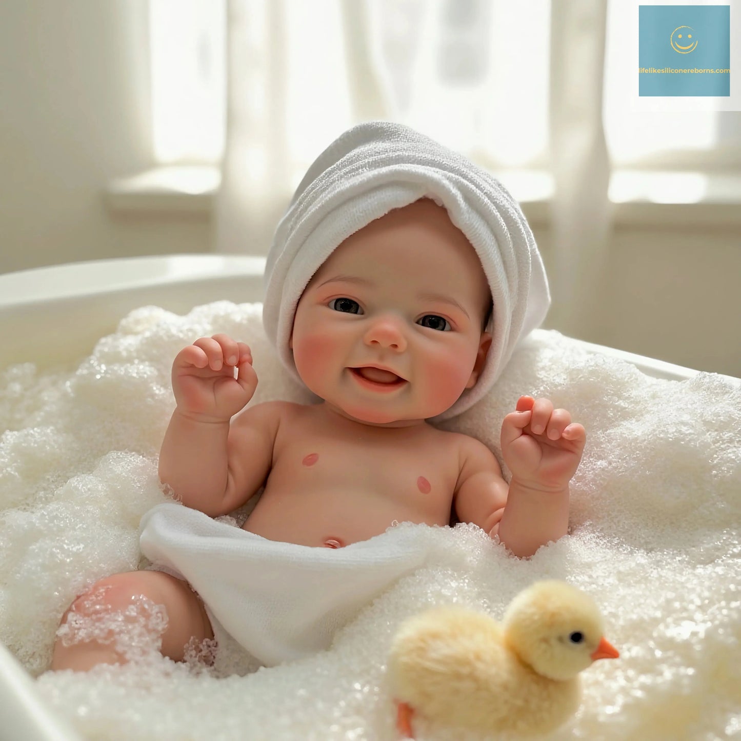 Aizwa1 16 Inch Realistic Newborn Bebe Emmy | Handmade Solid Silicone Reborn Girl | Soft-Touch Doll lifelikesiliconereborns.com