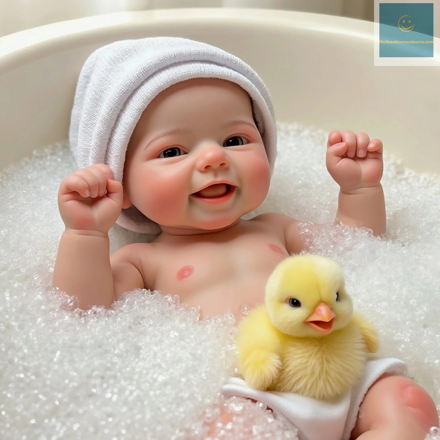 Aizwa1 16 Inch Realistic Newborn Bebe Emmy | Handmade Solid Silicone Reborn Girl | Soft-Touch Doll lifelikesiliconereborns.com