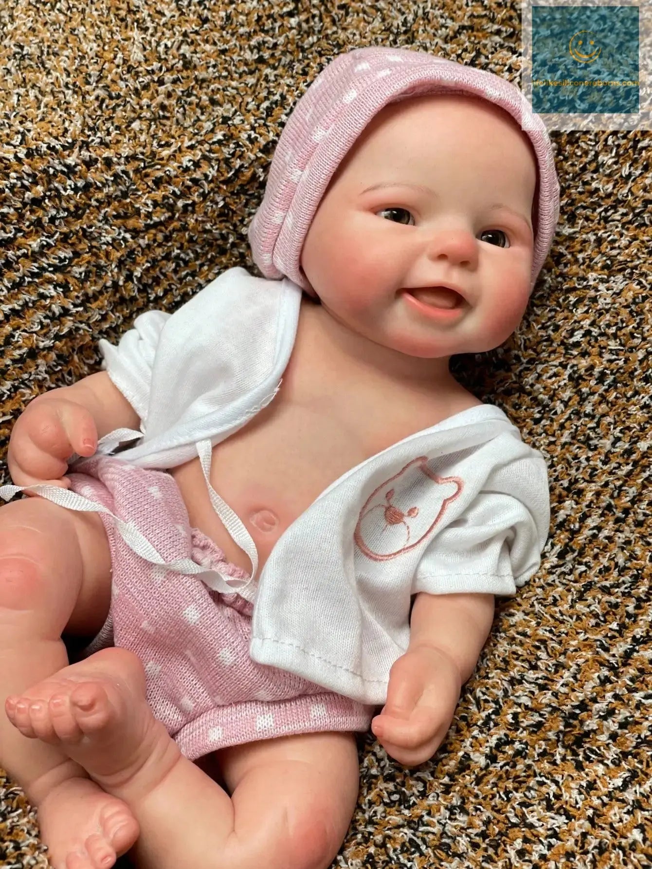 Aizwa1 16 Inch Realistic Newborn Bebe Emmy | Handmade Solid Silicone Reborn Girl | Soft-Touch Doll lifelikesiliconereborns.com