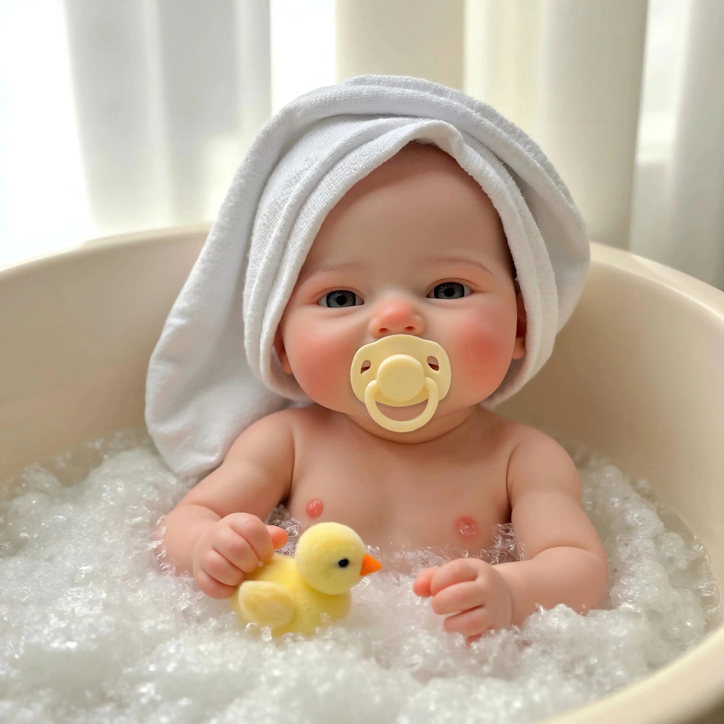 Aizwa1 16 Inch Realistic Newborn Bebe Emmy | Handmade Solid Silicone Reborn Girl | Soft-Touch Doll lifelikesiliconereborns.com