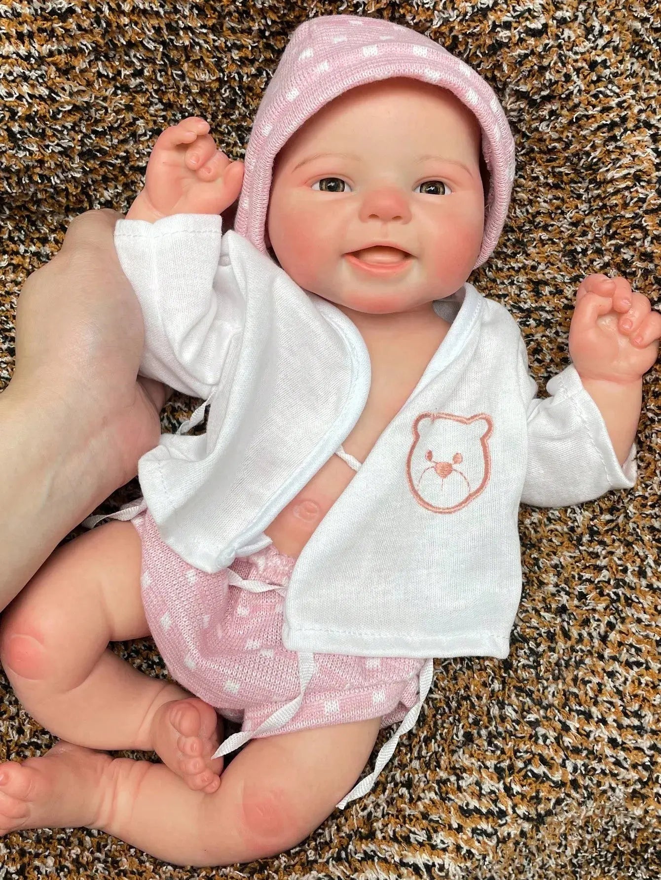 Aizwa1 16 Inch Realistic Newborn Bebe Emmy | Handmade Solid Silicone Reborn Girl | Soft-Touch Doll lifelikesiliconereborns.com