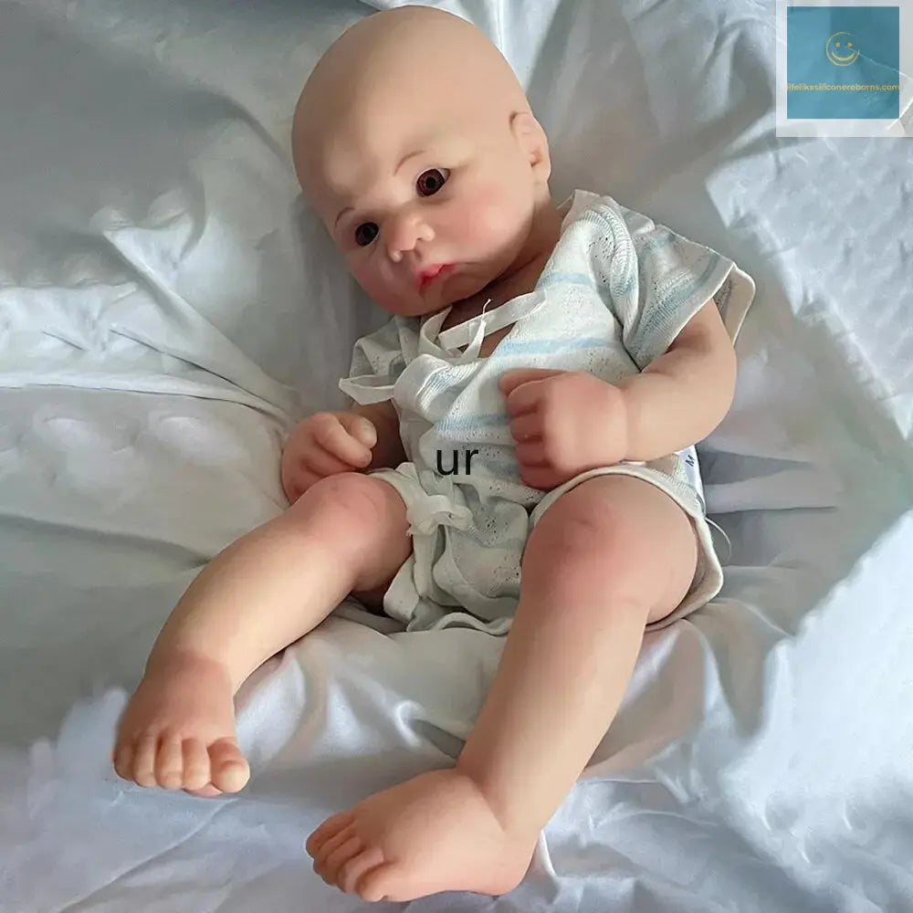 Artist Reborner Painted 16" Weighted Soft Platinum Silicone Reborn Baby Boy Open Eyes Flexible Newborn Lifelike Doll Toy lifelikesiliconereborns.com