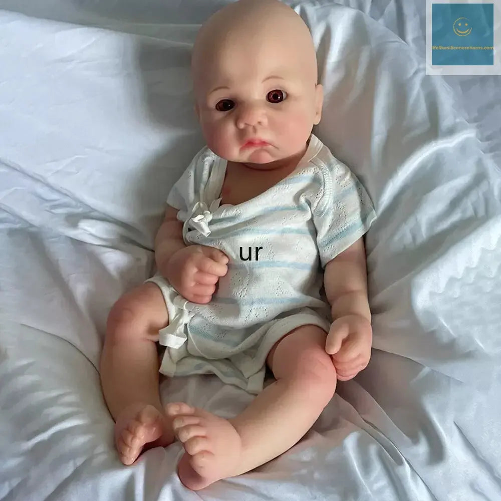 Artist Reborner Painted 16" Weighted Soft Platinum Silicone Reborn Baby Boy Open Eyes Flexible Newborn Lifelike Doll Toy lifelikesiliconereborns.com