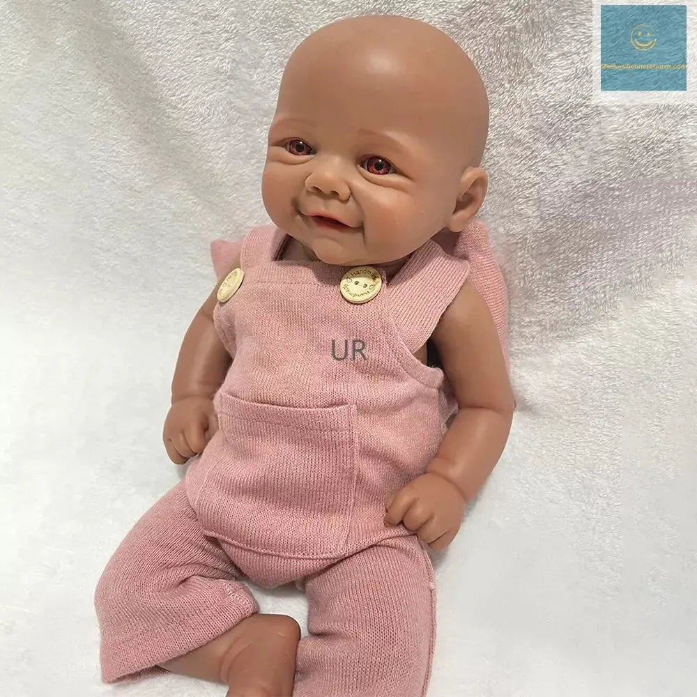 Black Newborn Baby Lifelike 1:1 Size And Weight African Girl Kid 17'' Full Solid Platinum Silicone Reborn Doll Vivienne lifelikesiliconereborns.com