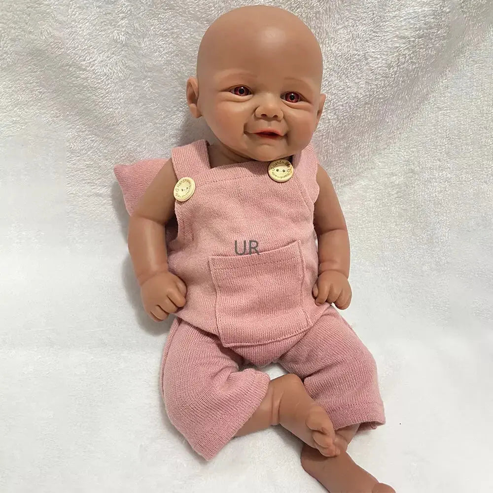 Black Newborn Baby Lifelike 1:1 Size And Weight African Girl Kid 17'' Full Solid Platinum Silicone Reborn Doll Vivienne lifelikesiliconereborns.com