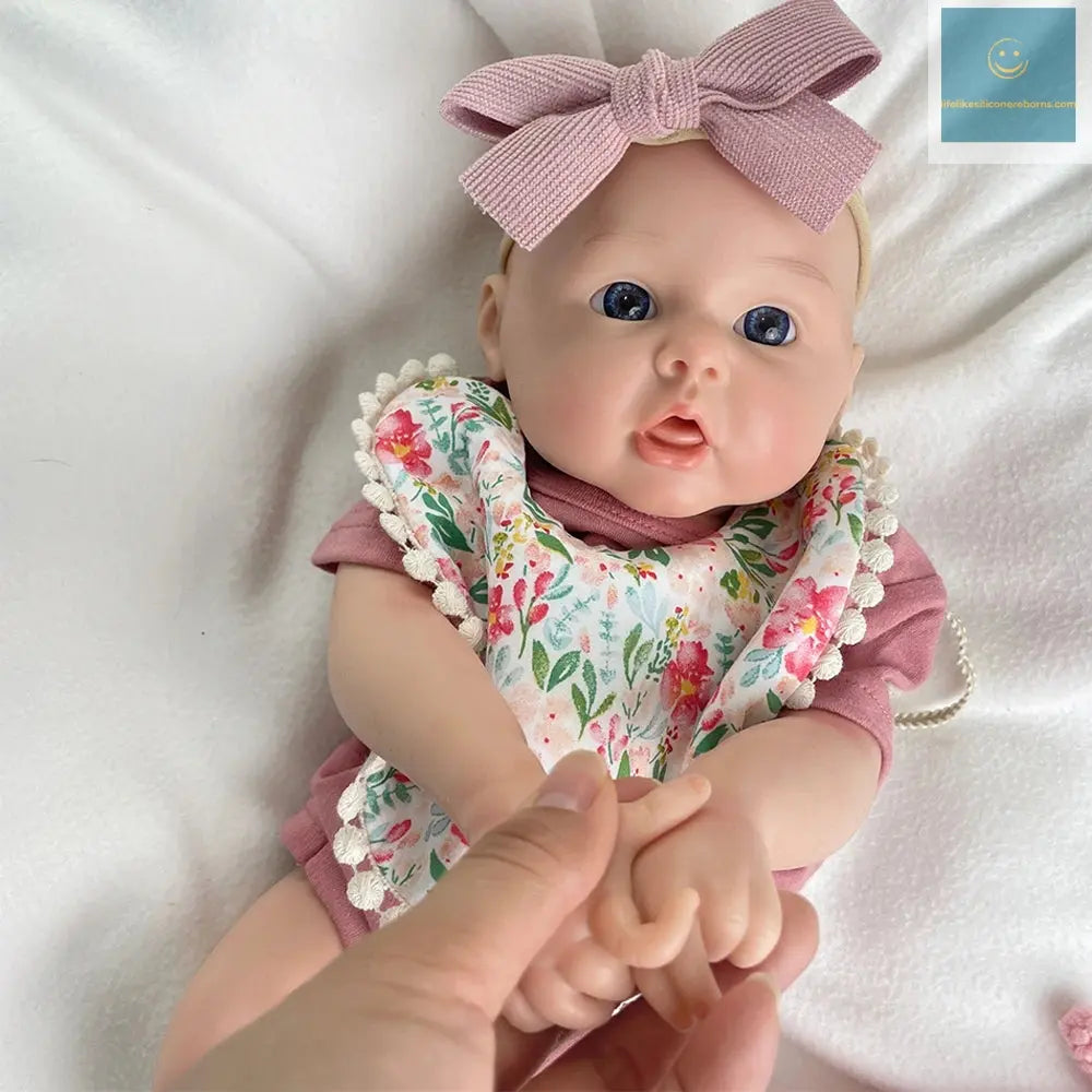 Chubby Flexible Handmade Silicone Reborn Baby Girl 18Inch Visible Veins Weighted Newborn Doll for Collector Christmas Gift Toys lifelikesiliconereborns.com
