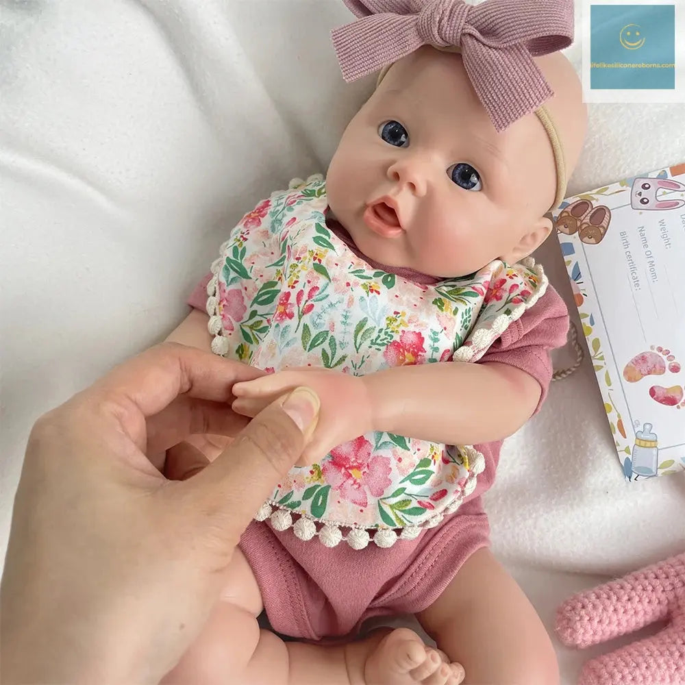 Chubby Flexible Handmade Silicone Reborn Baby Girl 18Inch Visible Veins Weighted Newborn Doll for Collector Christmas Gift Toys lifelikesiliconereborns.com