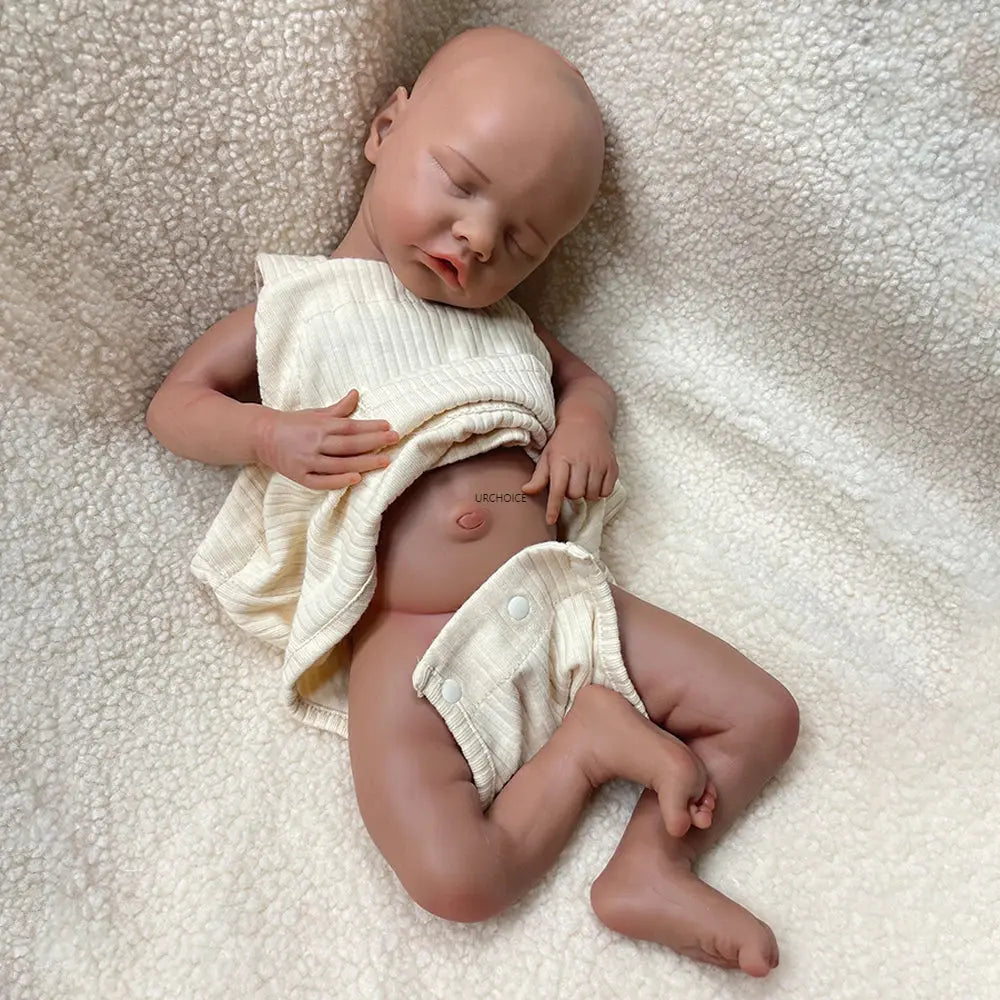 DIY Unpainted Realistic Silicone Reborn Baby Girl 18Inch Weighted Blank Doll for Painter Collector Customized Toys lifelikesiliconereborns.com