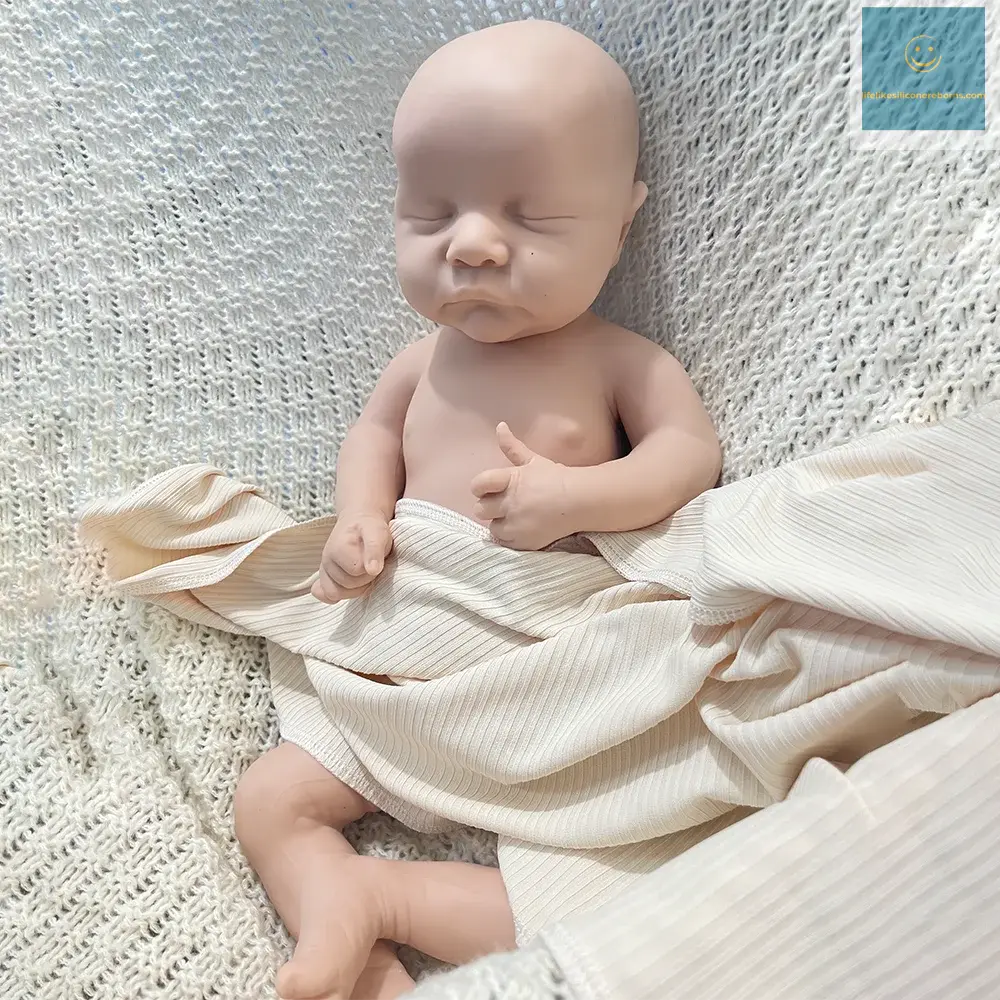 Diy Unpainted artist collection reborn doll 18 Inch Closed Eyes Non Viynl boy Full platinum Silicone Baby Dolls Soft lifelikesiliconereborns.com