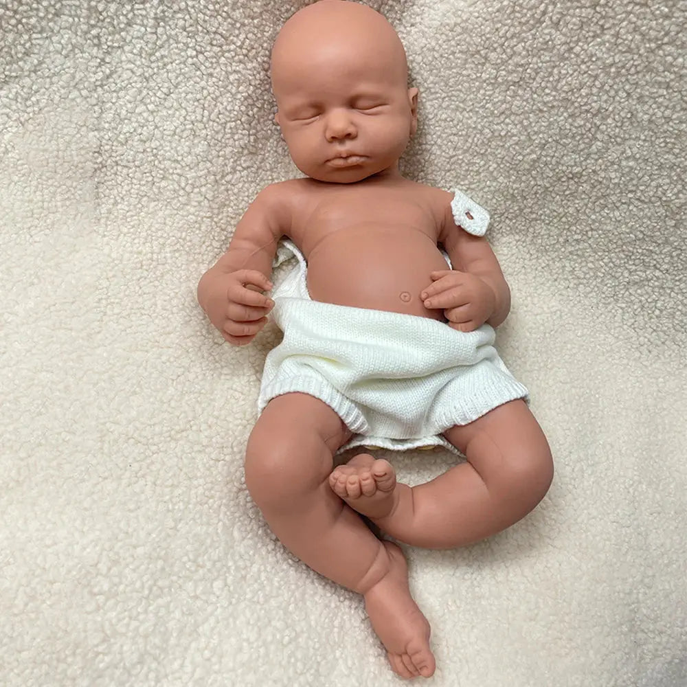 Full Solid Platinum Silicone Newborn Baby Girl Doll LouLou Washable Sleeping Painted 50cm Realistic Soft Weighted Reborn Baby lifelikesiliconereborns.com