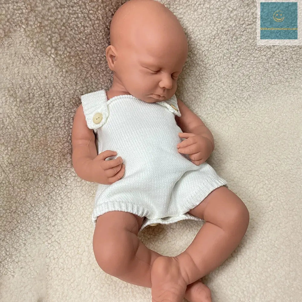 Full Solid Platinum Silicone Newborn Baby Girl Doll LouLou Washable Sleeping Painted 50cm Realistic Soft Weighted Reborn Baby lifelikesiliconereborns.com