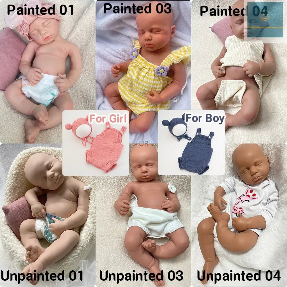Full Solid Platinum Silicone Newborn Baby Girl Doll LouLou Washable Sleeping Painted 50cm Realistic Soft Weighted Reborn Baby lifelikesiliconereborns.com