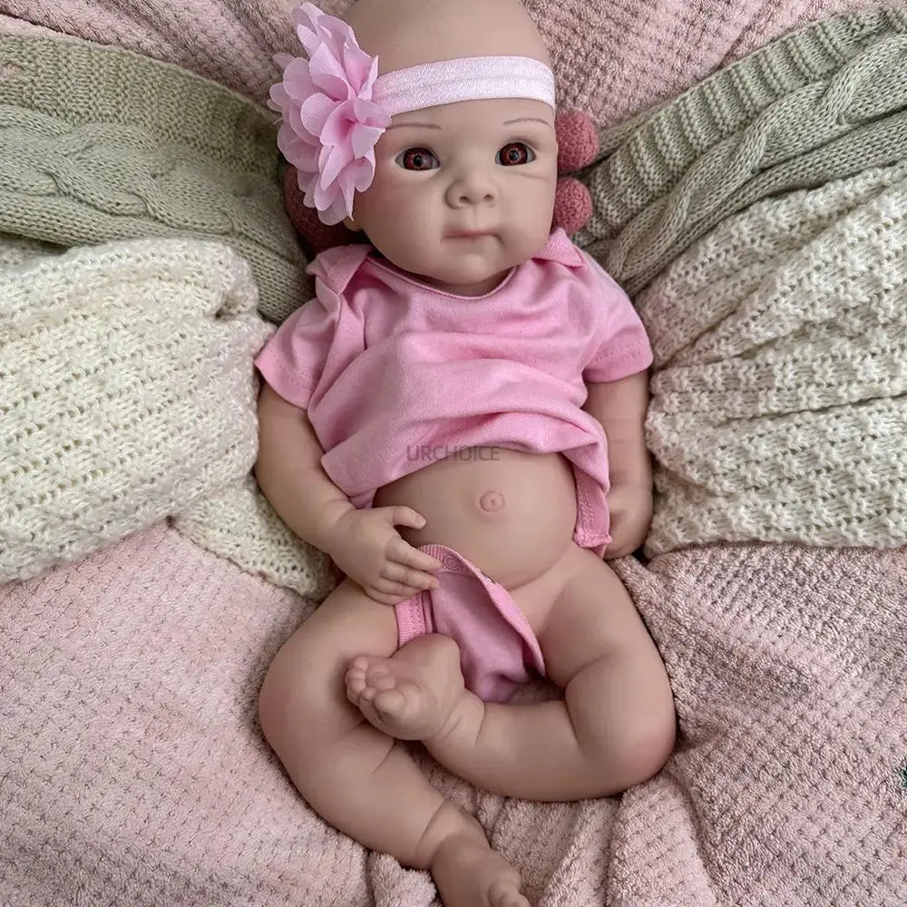 Handmade 19Inch Lifelike Skin Visible Veins Silicone Reborn Baby Girl Easy to Clean Doll for Collectors Christmas Gift Kids Toy lifelikesiliconereborns.com