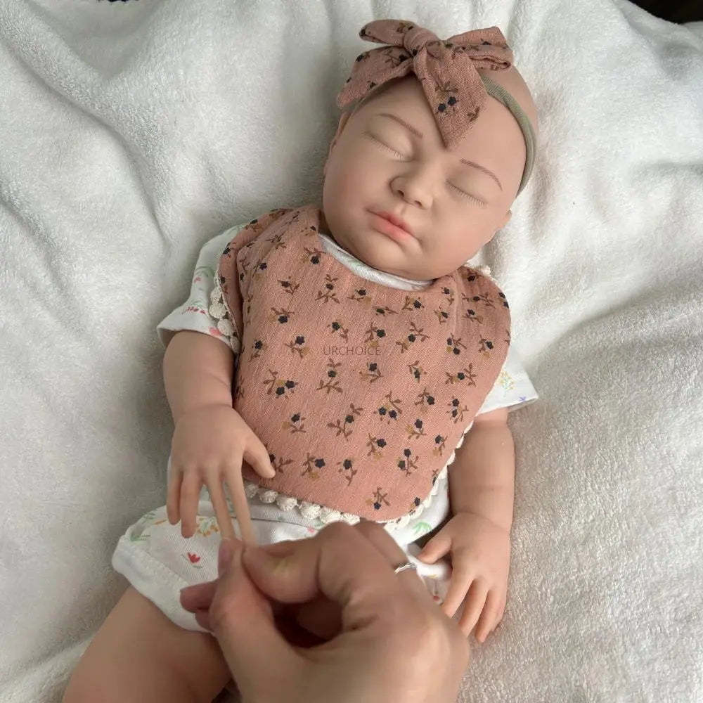 Handmade Soft 22Inch Silicone Reborn Baby Girl Realistic Weighted Waterproof Doll As Keepsakes Christmas Gift Collectibles lifelikesiliconereborns.com