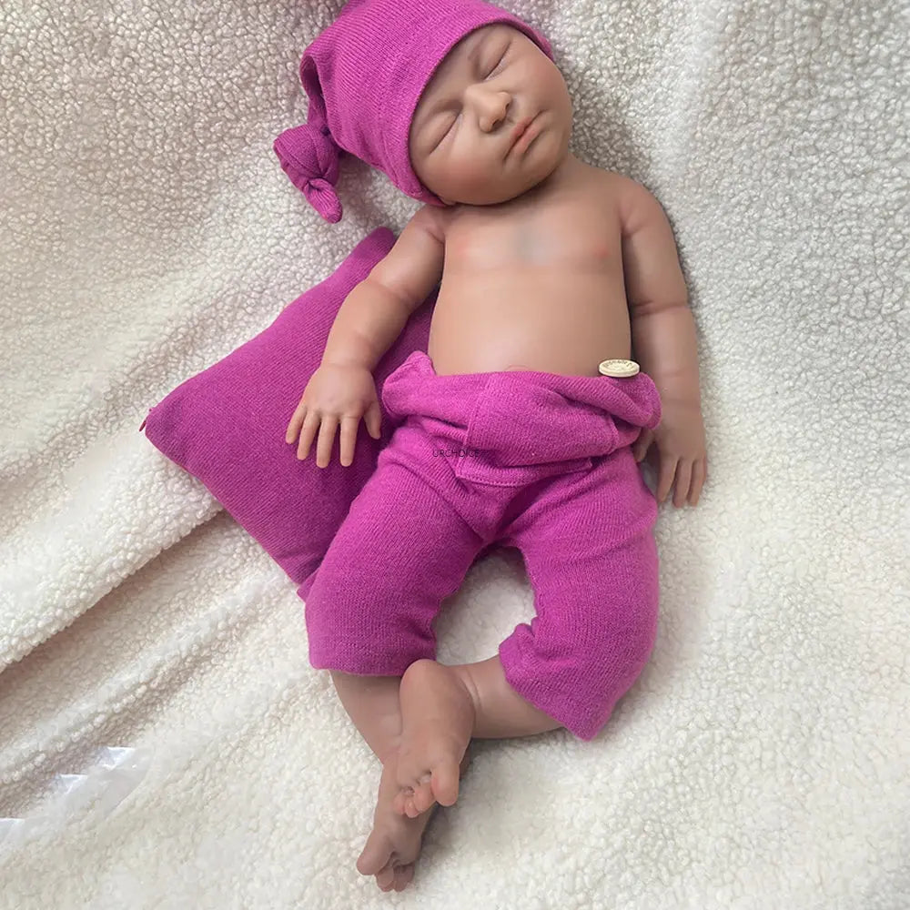 Handmade Soft 22Inch Silicone Reborn Baby Girl Realistic Weighted Waterproof Doll As Keepsakes Christmas Gift Collectibles lifelikesiliconereborns.com