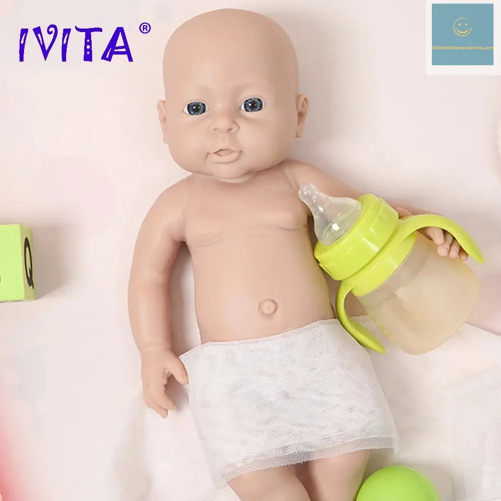 IVITA WG1503 16inch 2000g 100% Full Silicone Reborn Baby Doll Unpainted Unfinished High Quality Dolls DIY Blank Children Toys lifelikesiliconereborns.com