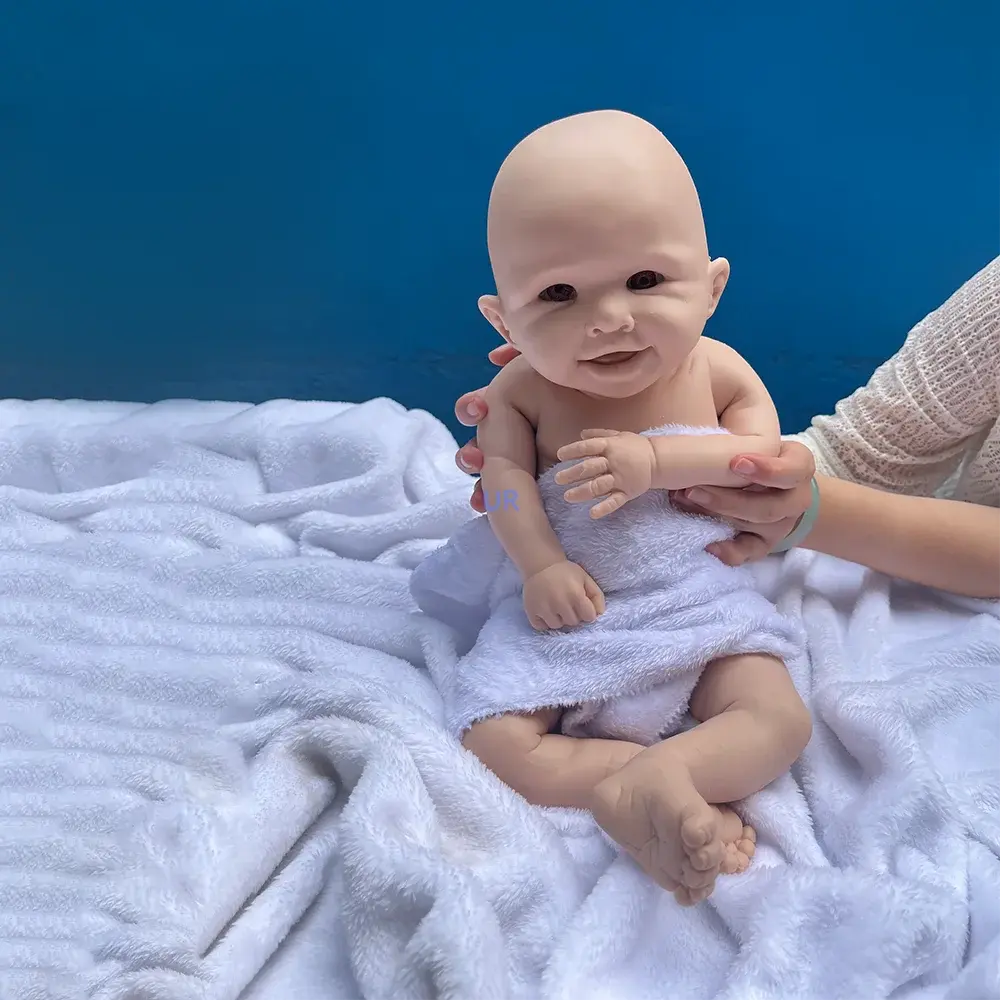 Kids Xmas Gift 19 Inch Silicone Reborn Baby Toy Soft Well Painted Finished Smile Girl Sculpture Doll Accompany Toy For Parents lifelikesiliconereborns.com