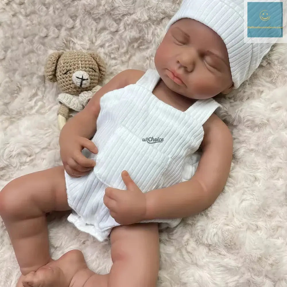Lifelike 20" Silicone Reborn Doll Handmade Soft Newborn Black Doll Girl For Art Collection DIY Projects & Children'S Day Gifts lifelikesiliconereborns.com