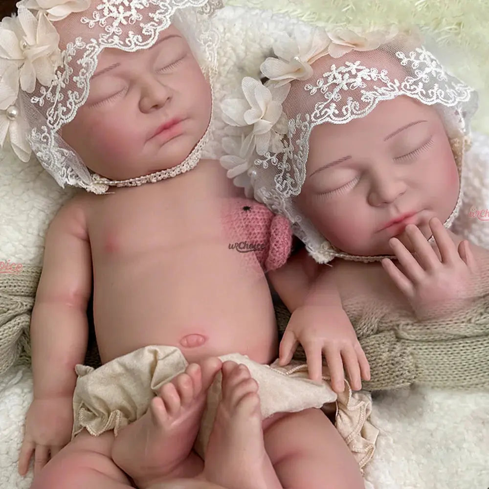 Lifelike 22" Exquisite Silicone Reborn Baby Dolls Sleeping Girl Handmade Real Life Soft Weighted Body Gift Toy & DIY Artwork lifelikesiliconereborns.com