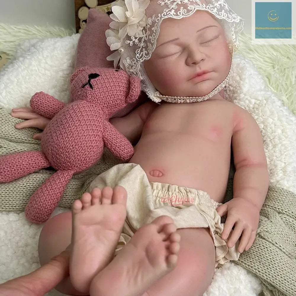 Lifelike 22" Exquisite Silicone Reborn Baby Dolls Sleeping Girl Handmade Real Life Soft Weighted Body Gift Toy & DIY Artwork lifelikesiliconereborns.com