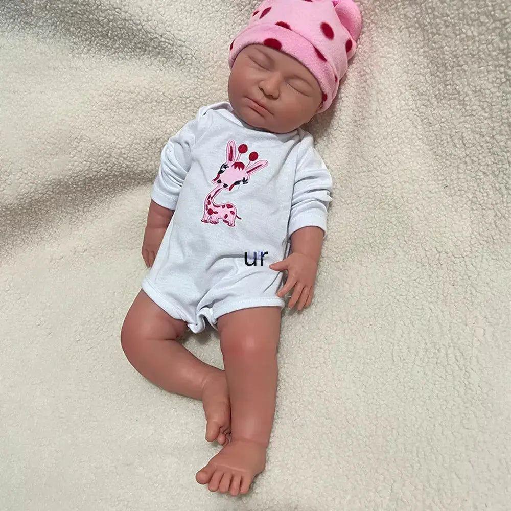 Lifelike 22" Exquisite Silicone Reborn Baby Dolls Sleeping Girl Handmade Real Life Soft Weighted Body Gift Toy & DIY Artwork lifelikesiliconereborns.com