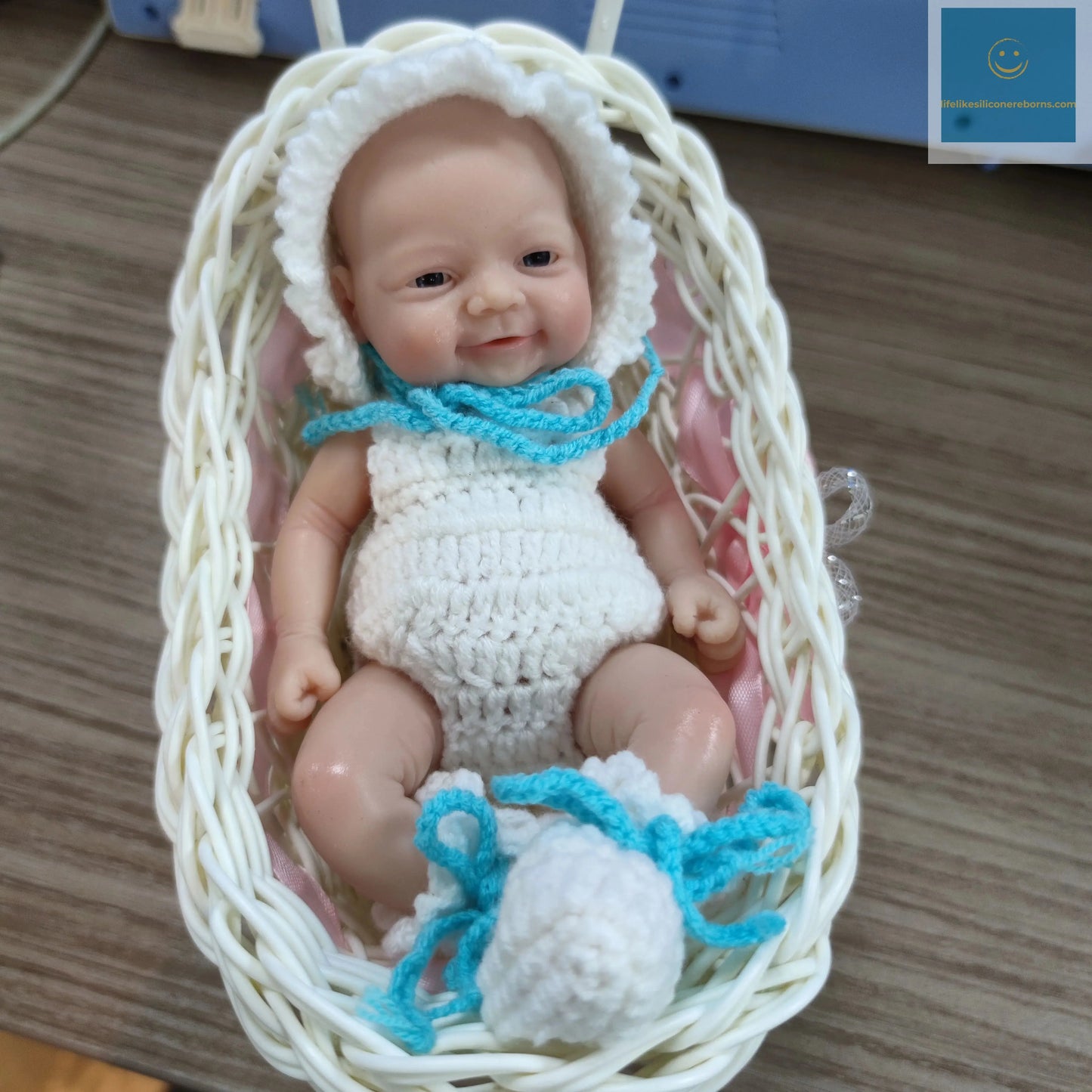 Lifelike Reborn Baby doll 7 inch Mini Full Body Soft Silicone Miniature Babies for Kid Halloween/Thanksgiving Day/Christmas Gift lifelikesiliconereborns.com