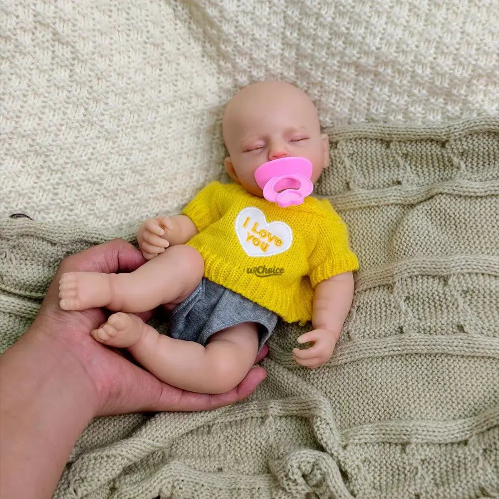 Mini 12 Inch 30CM Full Soft Silicone Reborn Baby Girl Can Open Mouth Washable Doll for Daughter Birthday Christmas Gift lifelikesiliconereborns.com