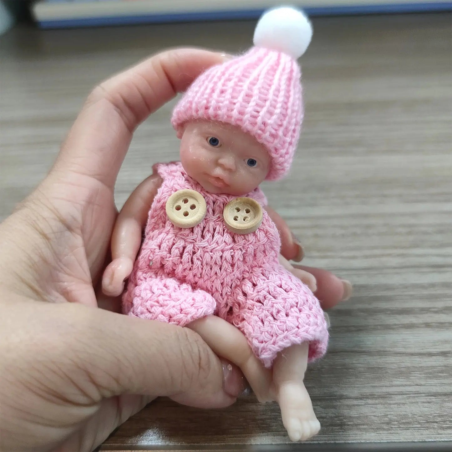 Mini Reborn Baby Dolls Sleeping Silicone Full Body Girl 4.5 Inch Miniature Babies with feed Accessories for Christmas Gift Kids lifelikesiliconereborns.com