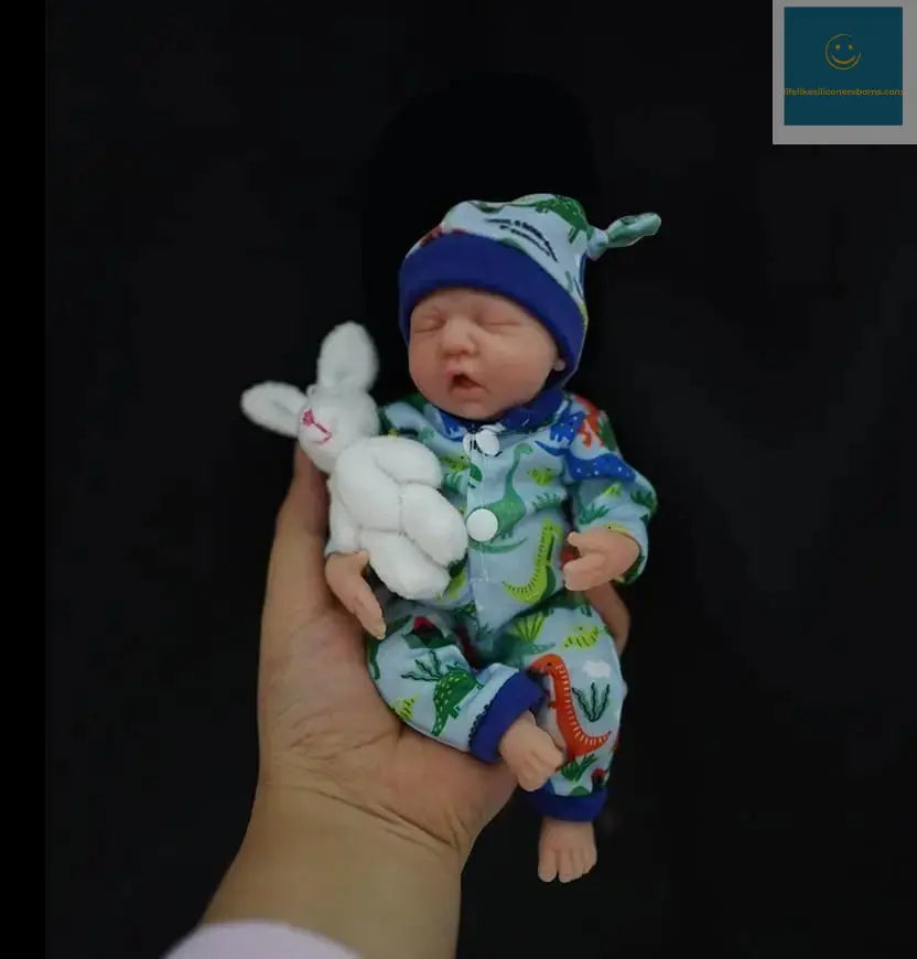Reborn Baby Dolls 7 Inch Full Body Silicone Doll Boy Mini Realistic Newborn Baby Dolls with Feeding Accessories Gift Box lifelikesiliconereborns.com